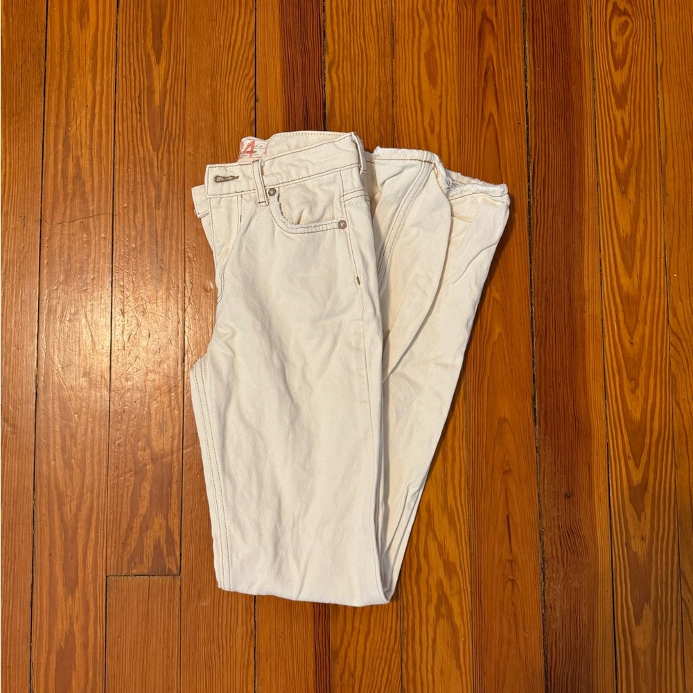 Free People Cream Denim Jeans